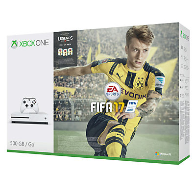 Microsoft Xbox One S Console, 500GB, with FIFA 17 Game Download Microsoft Xbox One S Console, 500GB, with FIFA 17 Game Download